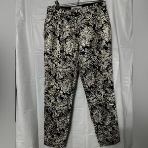 ABERCROMBIE & FITCH Metallic Floral Printed Pants Sz 4